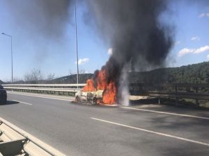 Tem’de Otomobil Alev Alev Yandı