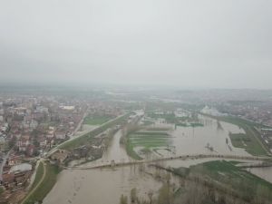 Edirne’de Taşkın Havadan Görüntülendi