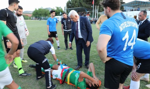 Muğla'da futbolcuya ilk müdahale Başkan Gürün'den