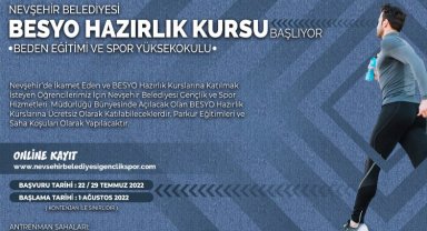 Nevşehir'de ücretsiz BESYO hazırlık kursu