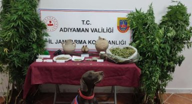 Adıyaman Kahta'da çok sayıda uyuşturuc maddeye el konuldu