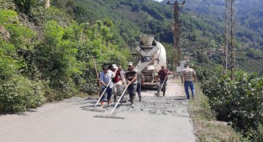 Beton asfalta vatandaşlar da el attı