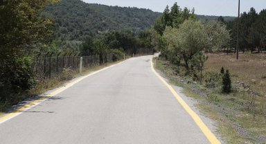 Kütahya'da yol çizgi çalışması tam gaz