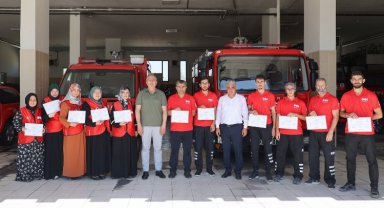 Nevşehir'de alev savaşçıları sertifikalarına kavuştu