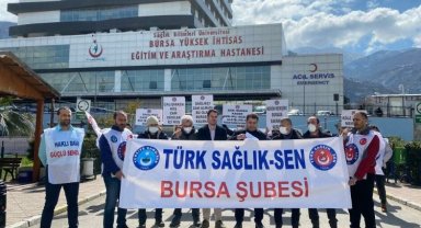 Bursalı sağlıkçılardan 'hak' mücadelesi