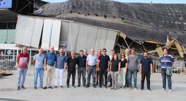 İMO Bursa'dan terminalde çöken çatı mesaisi