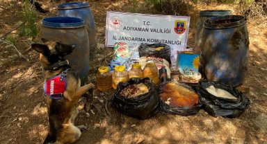 Adıyaman'da teröristlerin toprağa gömülü yaşam malzemeleri ele geçirildi
