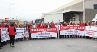 DİSK heyetinden grev işçilerine ziyaret