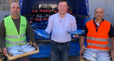 Edirne Süloğlu'nda ihtiyaç sahibi 200 aileye balık