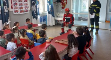 Muğla'da minik öğrencilerden itfaiyeye ziyaret