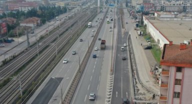 Kocaeli'de D-100 yan yolda akış yönü değiştirildi