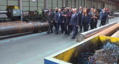 Bakan Varank'tan dev hidrolik silindirleri üreten fabrikaya ziyaret