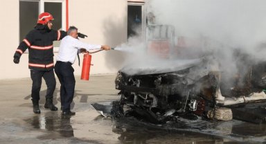 Sakaryalı şoförler 'ateş karşısında' eğitim gördü