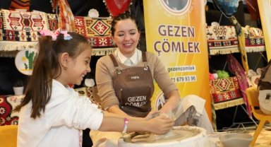 Çocuklar sanat ve eğlence atölyelerine akın etti