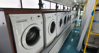 Atıl otobüsler çamaşırhaneye dönüştü