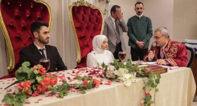Depremzede çifte Kütahya'da nikah sürprizi