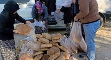 Harmancık halkından depremzedeler için köy ekmeği