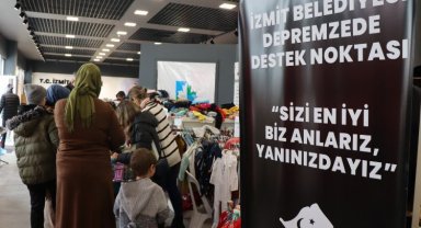 İzmit'te 'destek noktası' afetzedelere hizmet vermeye devam ediyor