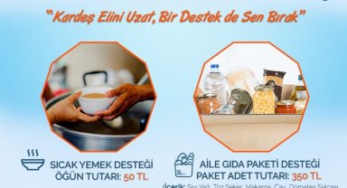 İzmit'ten askıda sıcak yemek ve gıda paketi