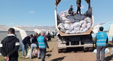 Depremzedelere odun-kömür desteği