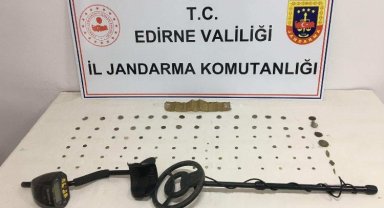 Edirne'de 93 adet sikke ele geçirildi