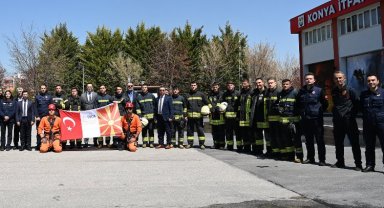 Konya Makedonyalı itfaiyecileri eğitti