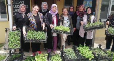 Silivri'de kursiyer kadınlara 80 bin fide