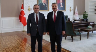 ERÜ Rektörü'nden Bakan Koca'ya ziyaret