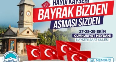 Türk bayrakları Kayseri Büyükşehir'den