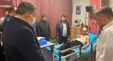 Başkan Gürkan'dan yaralılara hastane ziyareti