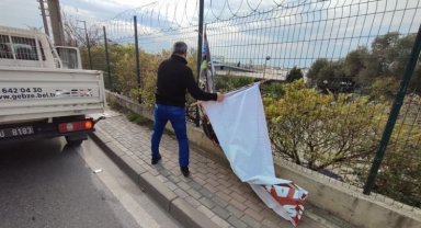 Gebze zabıtasından afiş denetimi