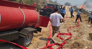 Çeşme'de Ovacık ve Alaçatı Arasında Yangın Çıktı