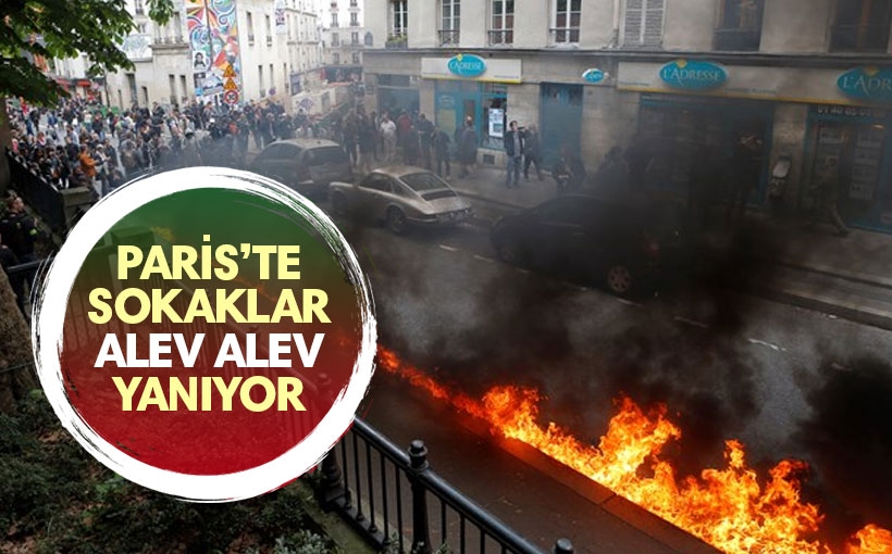 Paris'te Yeni İş Yasası Halkı Sokağa Döktü