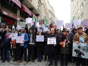 Rusya Başkonsolosluğu Önünde ‘Doğu Guta’ Protestosu