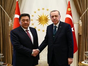 Erdoğan, Moğolistan Meclis Başkanı Enkhbold’u Kabul Etti